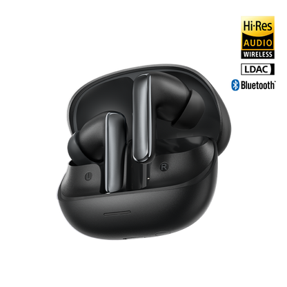 MeloBuds N65: czarne, Hi-Res Audio, LDAC, słuchawki Bluetooth w etui ładującym.