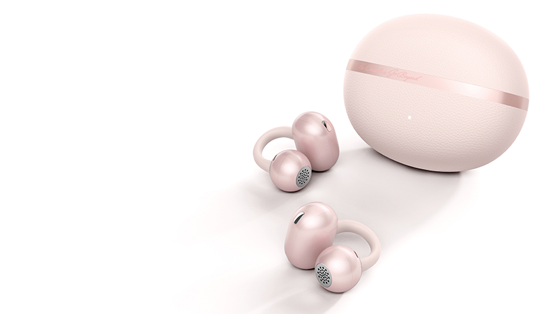 Różowe słuchawki douszne