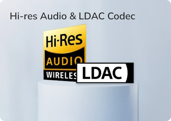 Logo Hi-Res Audio i kodeka LDAC – Premium bezprzewodowa technologia audio