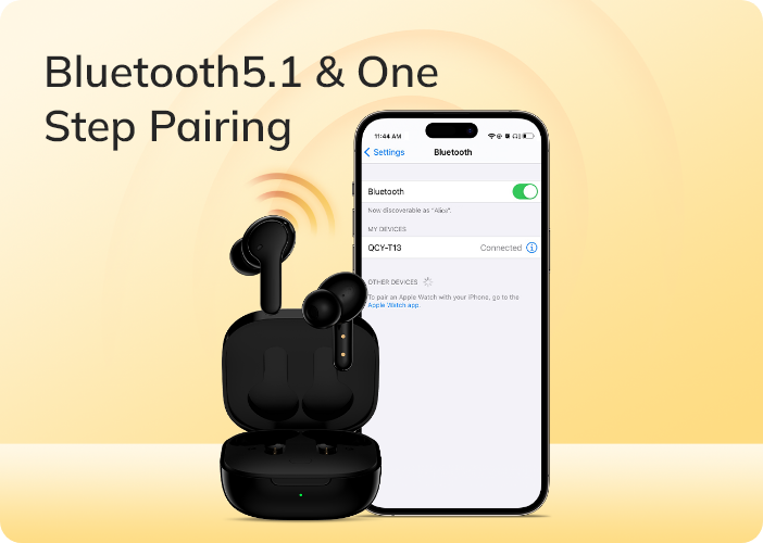 Słuchawki Bluetooth 5.1 z parowaniem jednym krokiem i etui ładującym