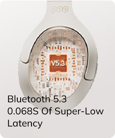 Słuchawki z Bluetooth 5.3 i bardzo niskim opóźnieniem wynoszącym zaledwie 0,068 sekundy.