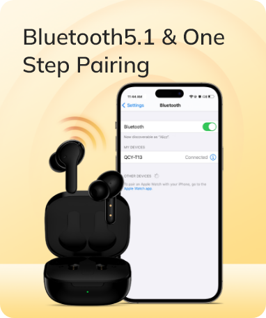 Słuchawki Bluetooth 5.1 z funkcją One-Step-Pairing: szybkie połączenie ze smartfonem, bezprzewodowa przyjemność.