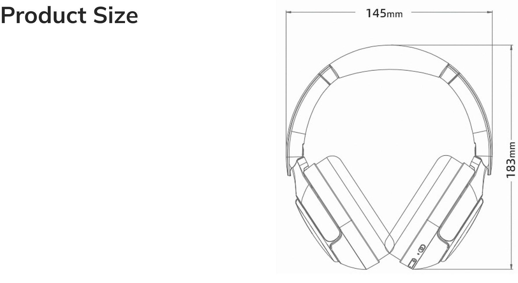 Słuchawki nauszne z składanym designem, 145x183mm – idealne do muzyki i gier.