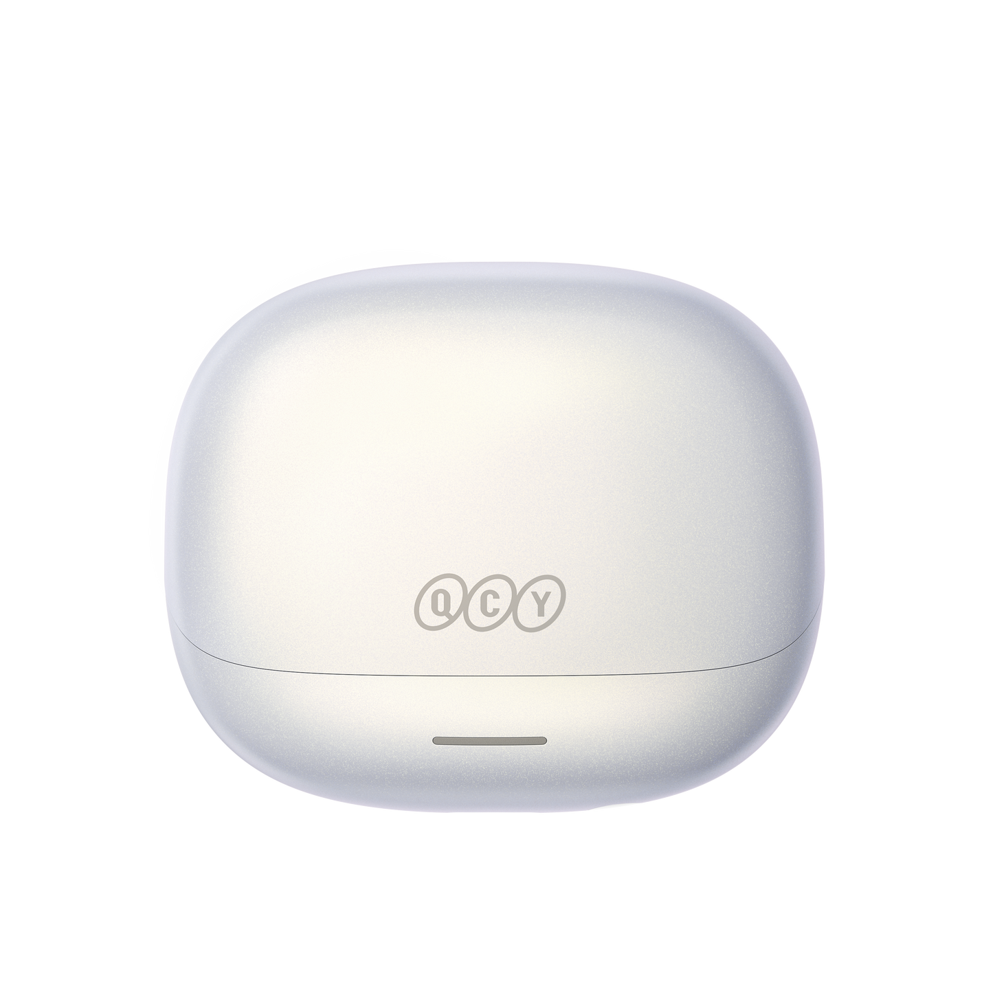 QCY MeloBuds N65 – eleganckie, białe słuchawki Bluetooth z etui ładującym i nowoczesnym designem.