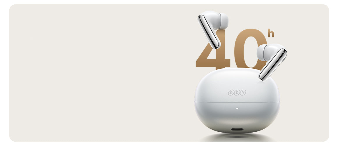 Słuchawki Bluetooth QCY T13 z 40-godzinnym czasem pracy na baterii, białe