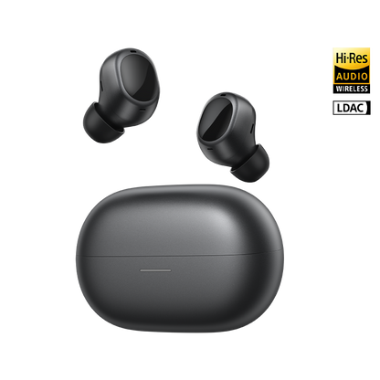 QCY MeloBuds A30 prawdziwie bezprzewodowe słuchawki z Hi-Res Audio, LDAC i czarnym etui ładującym