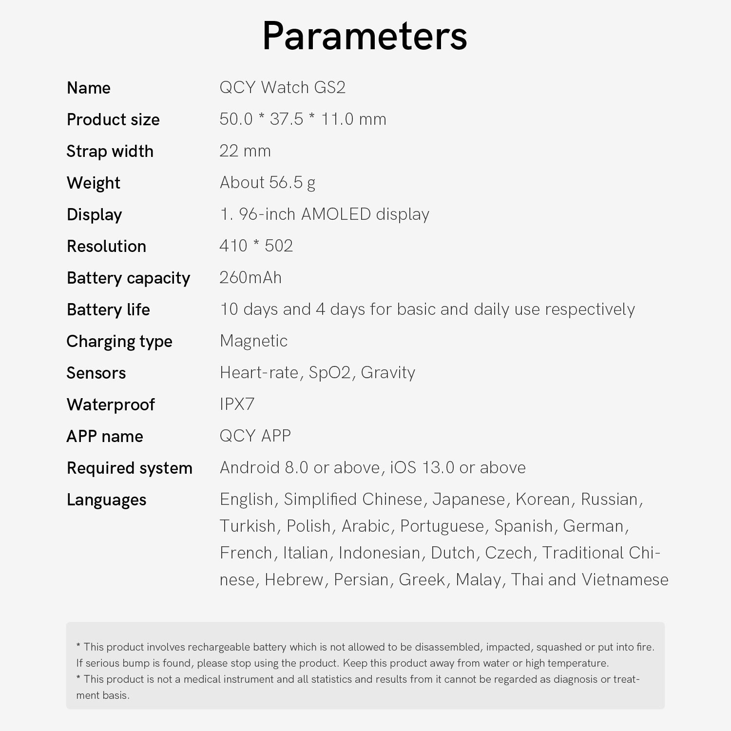 Zegarek QCY Watch GS2 Smartwatch – 1,96" AMOLED, pomiar tętna i SpO2, wodoodporny IPX7, 10 dni pracy na baterii.